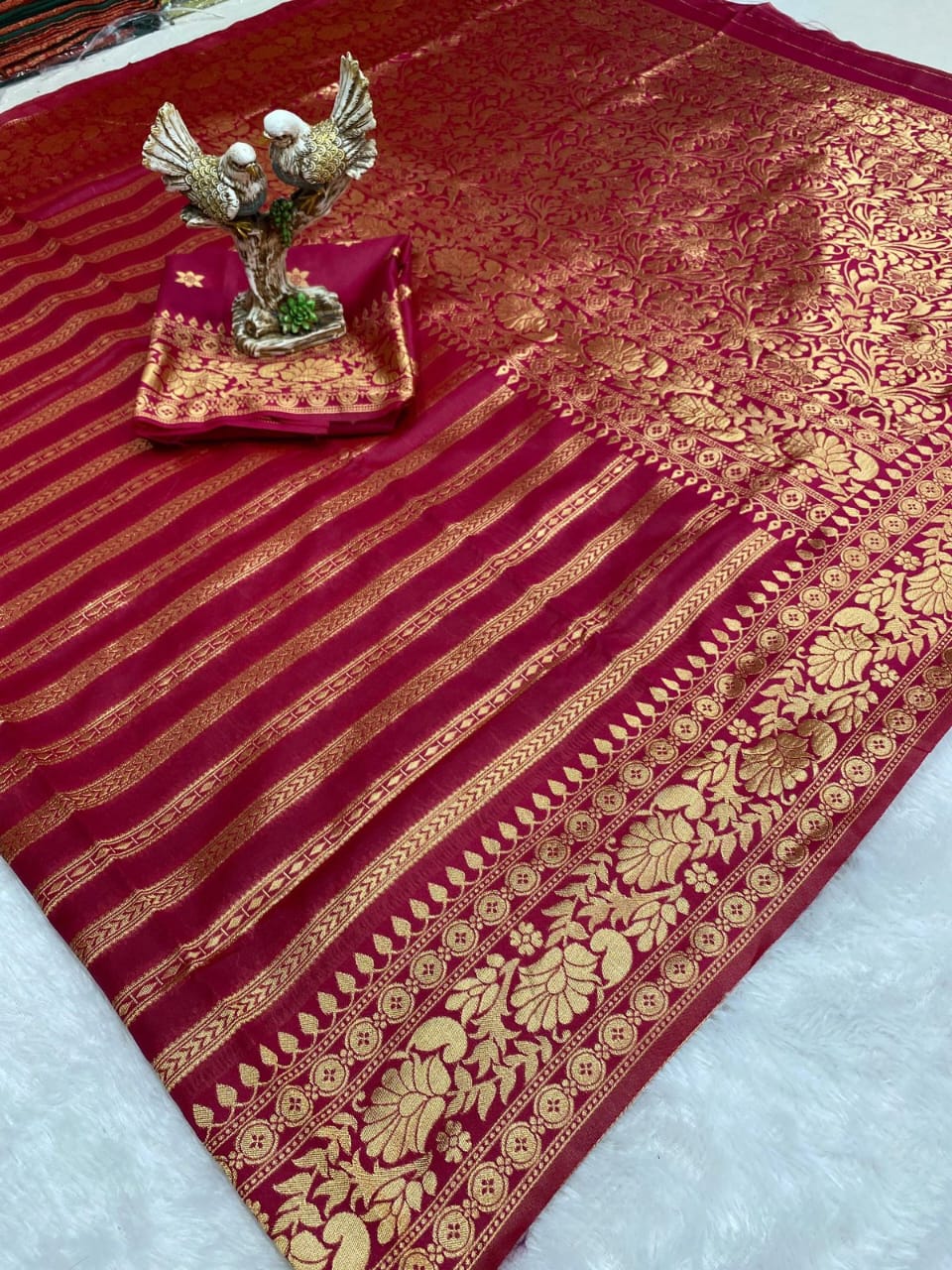 Pink Soft Lichi Zari Saree