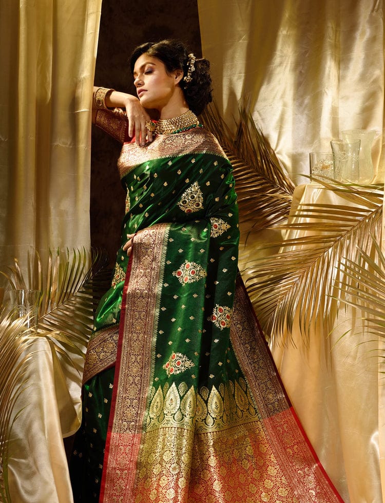Soft Lichi Zari Work Silk Saree