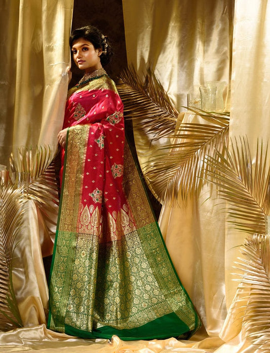 Royal Lichi Silk Zari Wedding Wear Saree
