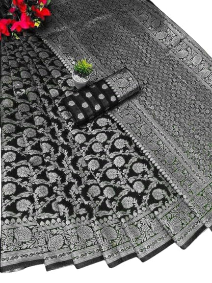 Premium Soft Lichi Silk Saree with Rich Zari Pallu