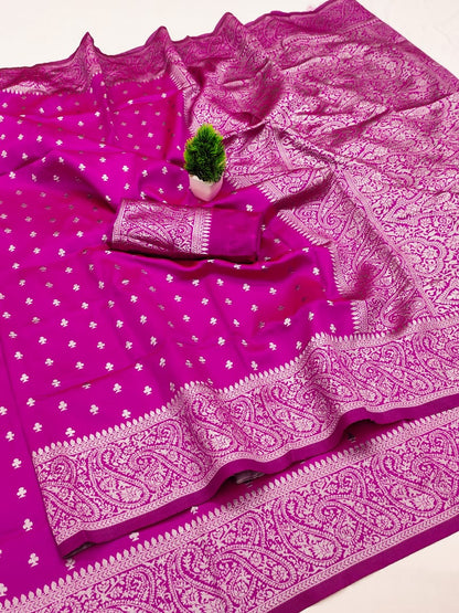 Pink Soft Lichi Jacquard Saree