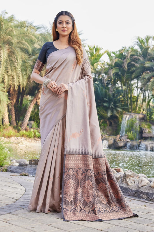 Premium Lichi Silk Jacquard Saree – Elegant Party Wear