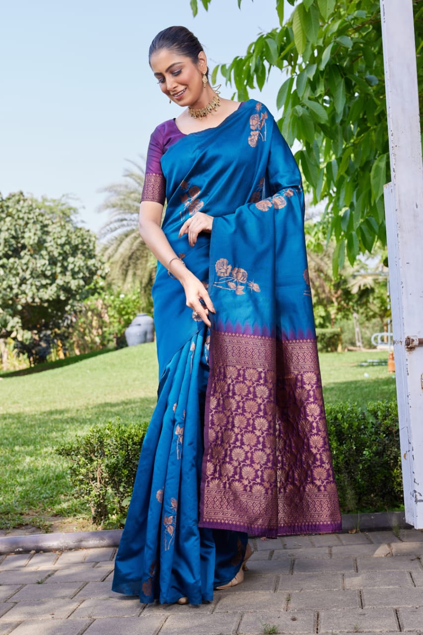 Elegant Soft Lichi Silk Saree with Rich Jacquard Pallu