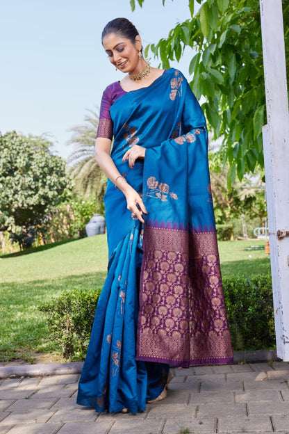 Elegant Soft Lichi Silk Saree with Rich Jacquard Pallu