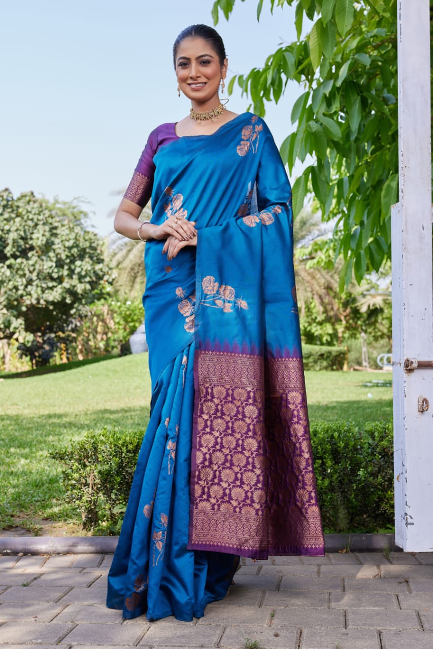 Elegant Soft Lichi Silk Saree with Rich Jacquard Pallu