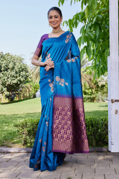Elegant Soft Lichi Silk Saree with Rich Jacquard Pallu