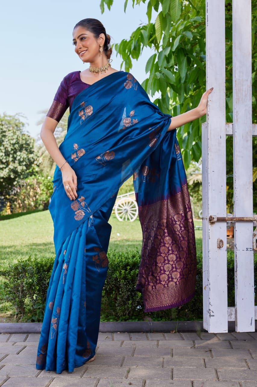 Elegant Soft Lichi Silk Saree with Rich Jacquard Pallu