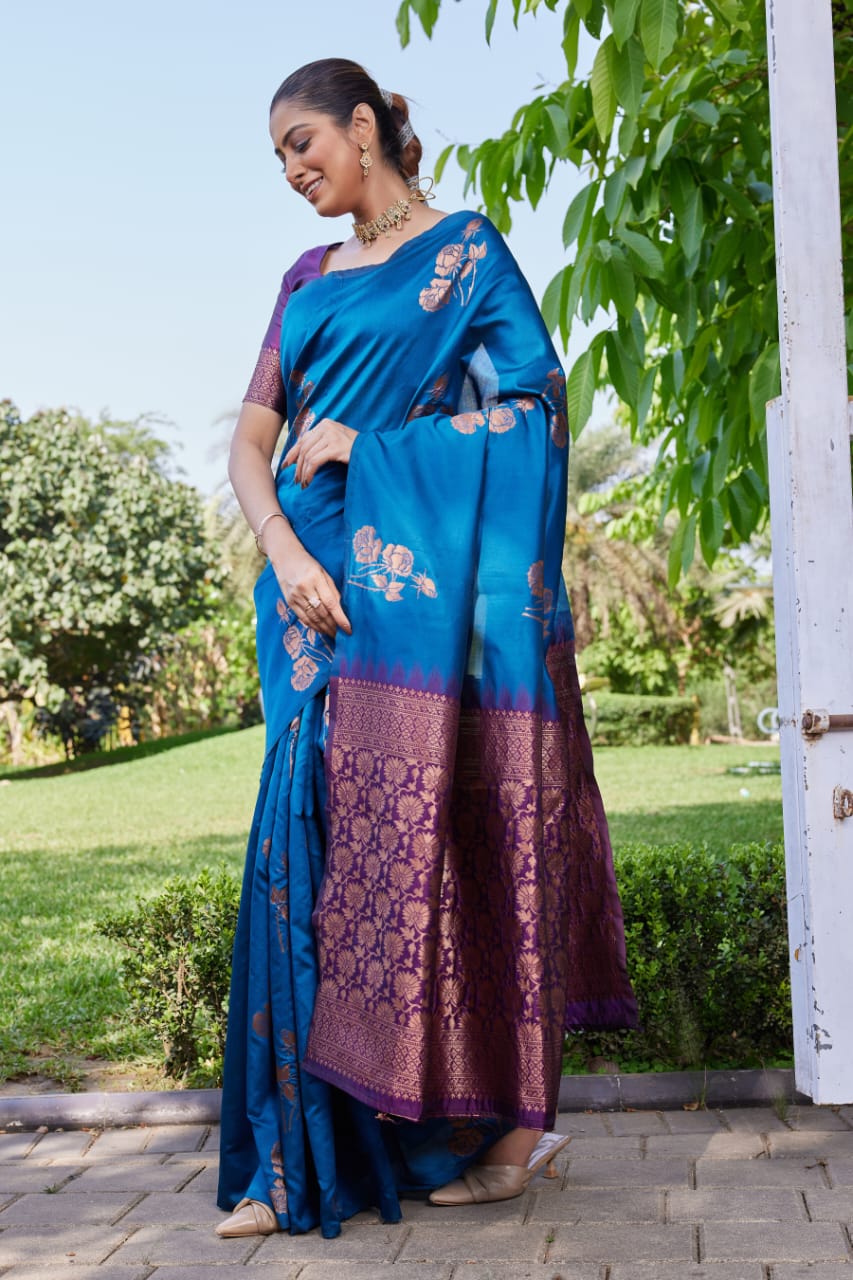 Elegant Soft Lichi Silk Saree with Rich Jacquard Pallu