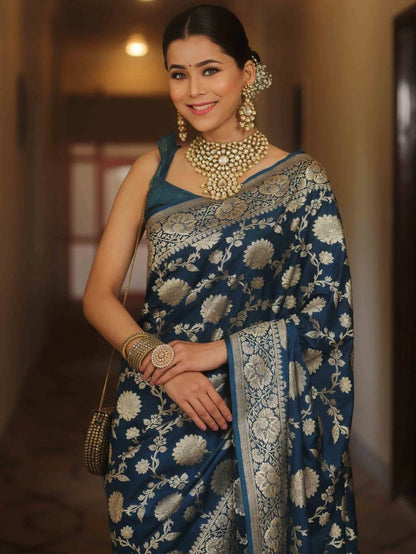 Soft Lichi Blue Jacquard Saree