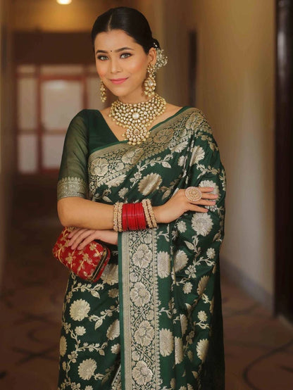 Soft Lichi Green Jacquard Saree