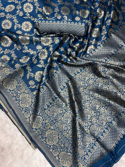 Soft Lichi Blue Jacquard Saree