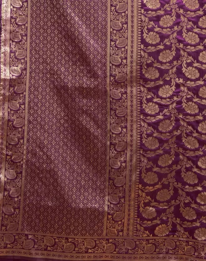 Soft Lichi Silk Saree with Heavy Zari Woven Design