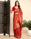 Soft Lichi Silk Saree with Rich Zari Banarasi Border