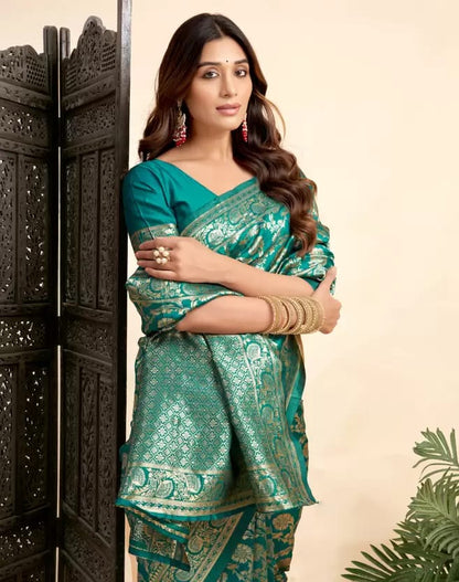 Soft Lichi Silk Saree with Rich Banarasi Zari Work