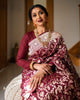 Soft Lichi Silk Saree with Heavy All-Over Zari Work