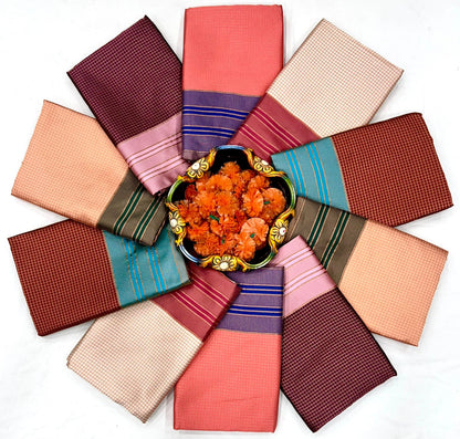 Soft Lichi Silk Wine Purple & Blush Pink Contrast Saree