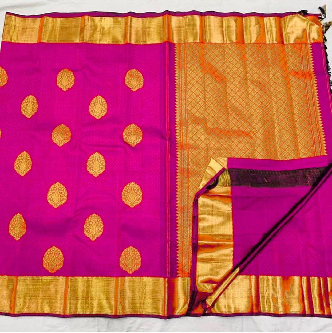 Soft Lichi Silk Blue Zari Border Saree