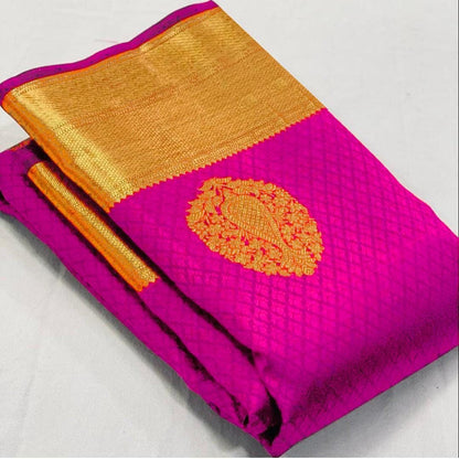 Soft Lichi Silk Blue Zari Border Saree