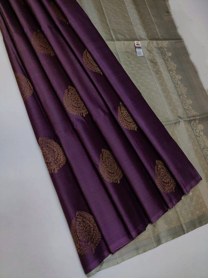 Royal Purple Gold Woven Saree