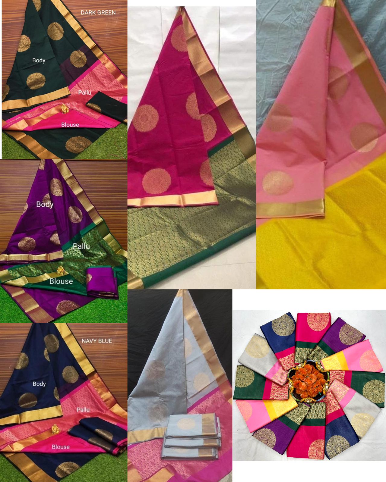 Dark Green Zari Woven Silk Saree