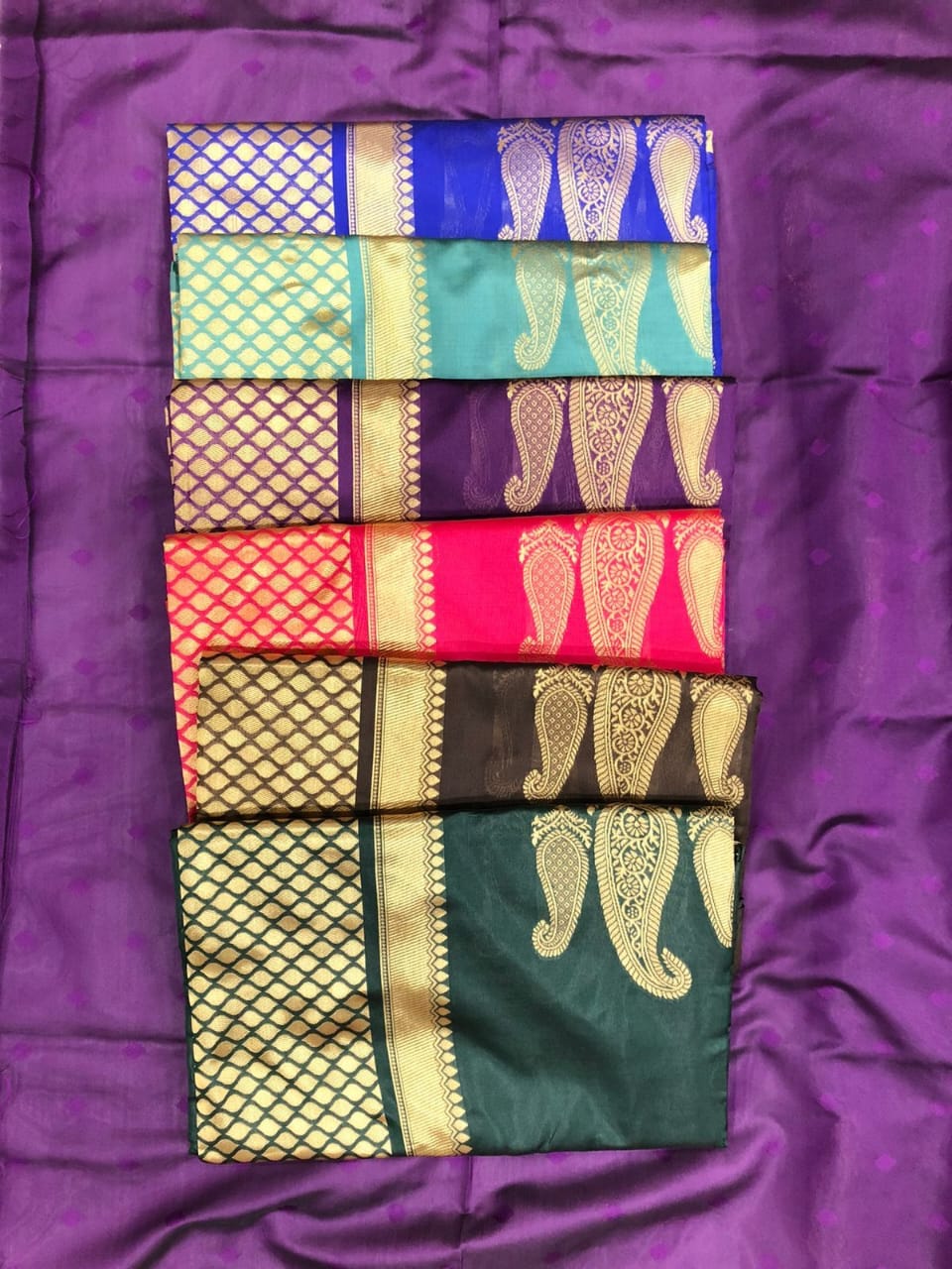 Dark Green Zari Paisley Saree