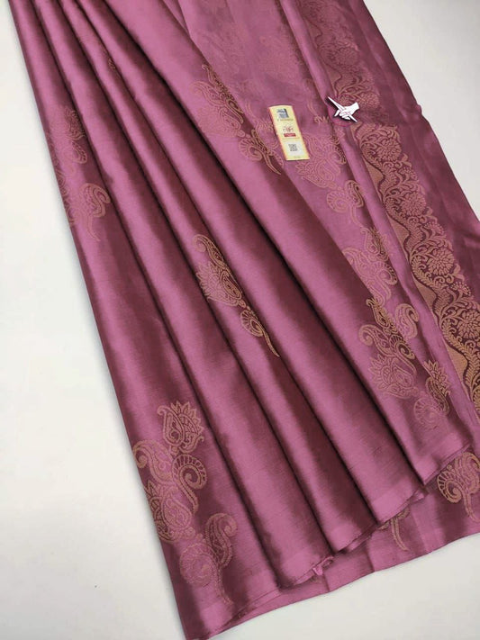 Dusty Pink Woven Festive Saree