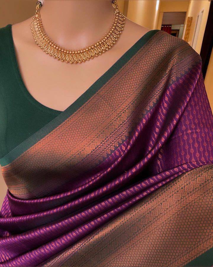 Soft Lichi Jacquard Premium Zari Saree
