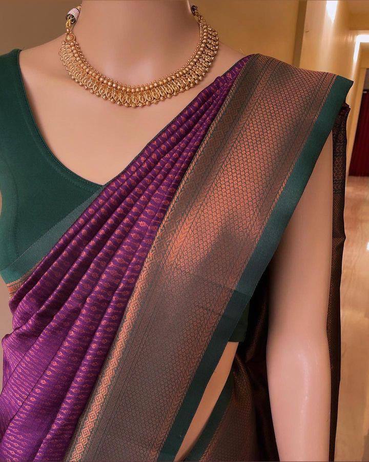 Soft Lichi Jacquard Premium Zari Saree