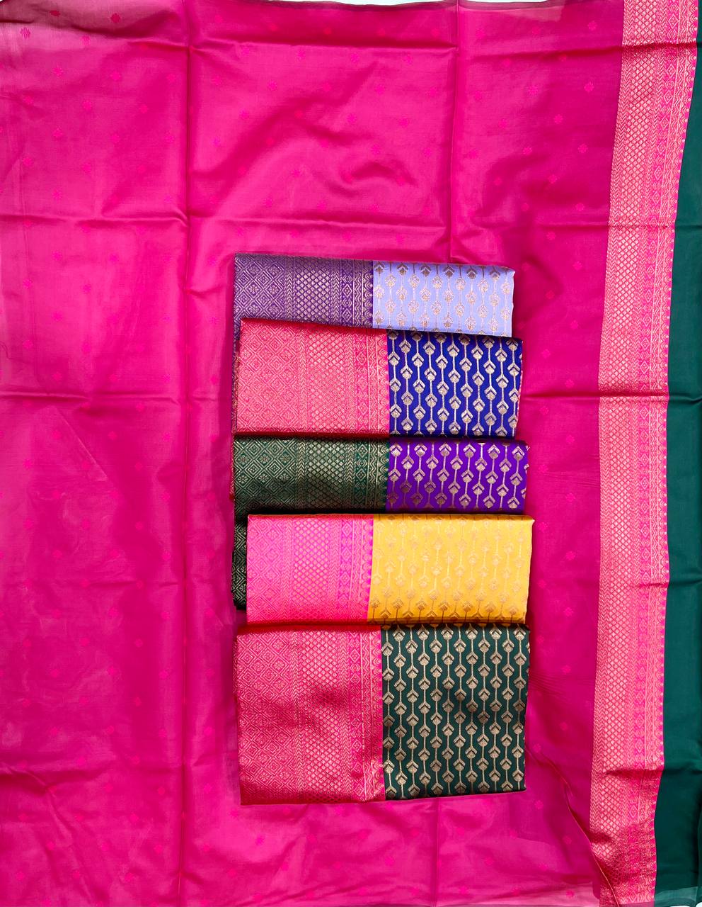 Soft Lichi Purple Mustard Jacquard Zari Border Saree