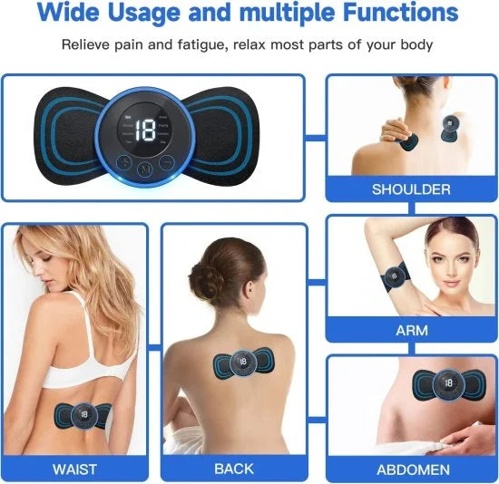 EMS Mini Butterfly Massager – Portable Muscle Stimulator for Pain Relief & Relaxation