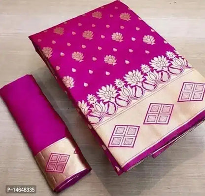 Jacquard Printed Saree for Women (Red, 6.3 m)