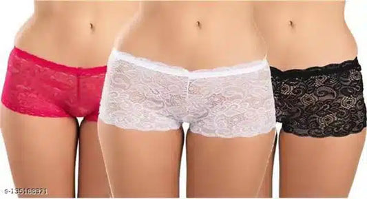 Net Briefs for Women (Multicolor, 4XL) (Set of 3)