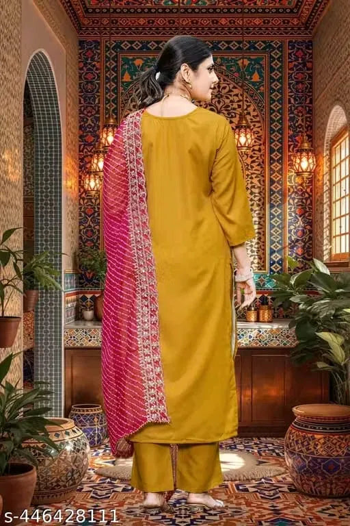 Kurta With Dupatta And Bottomwear