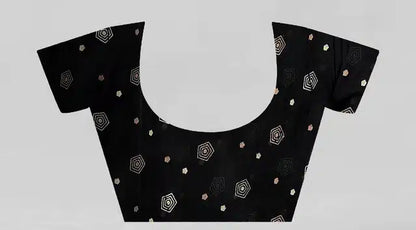 Georgette Printed Saree for Women (Black, 5.95 m)