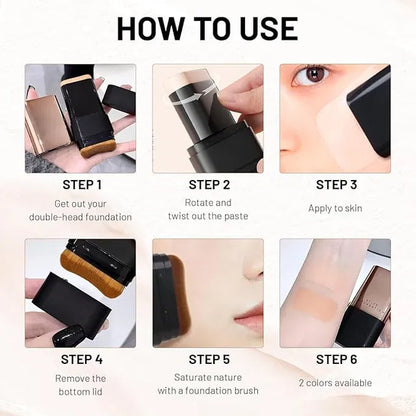 Korean 2 in 1 Glass Skin Foundation StickKorean 2 in 1 Glass Skin Foundation Stick | Concealer + Foundation