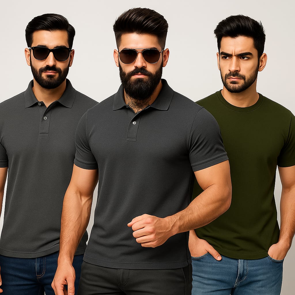 Premium Triple Mix Combo – Mark Polo × Gemini × Titan (Grey–Charcoal–Olive Edition)