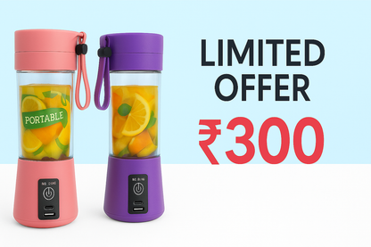 Portable 6-Blade Juicer Blender with Built-in Jar – USB Rechargeable Smoothie Maker