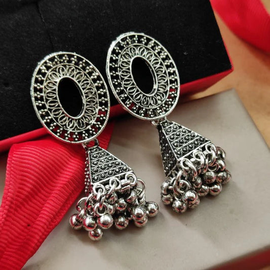 Darshana Jewels oxidised Plated Jhumki Earrings