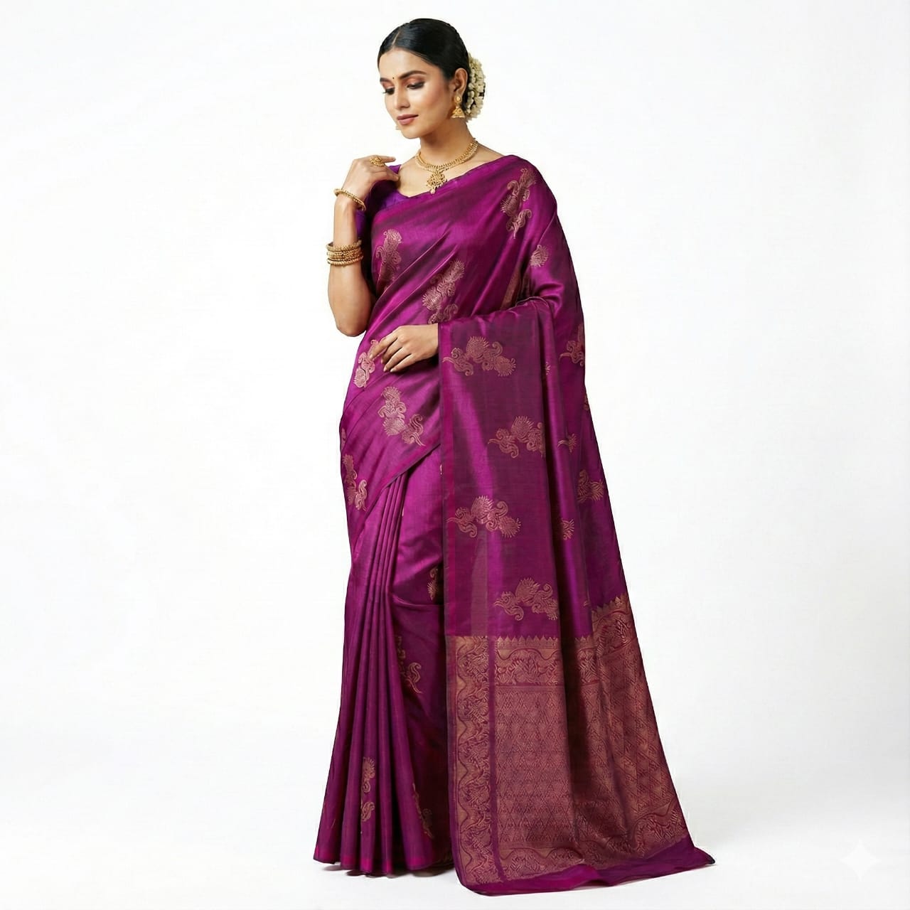 Royal Wine Woven Saree