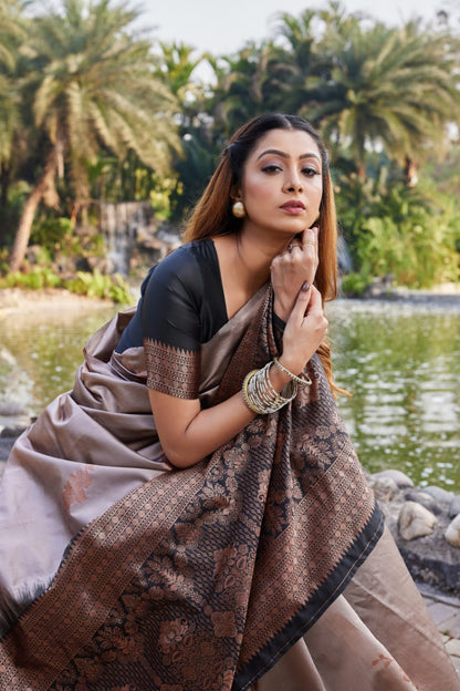 Premium Lichi Silk Jacquard Saree – Elegant Party Wear