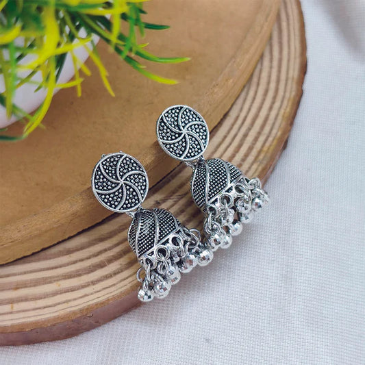 Darshana Jewels oxidised Plated Jhumki Earrings