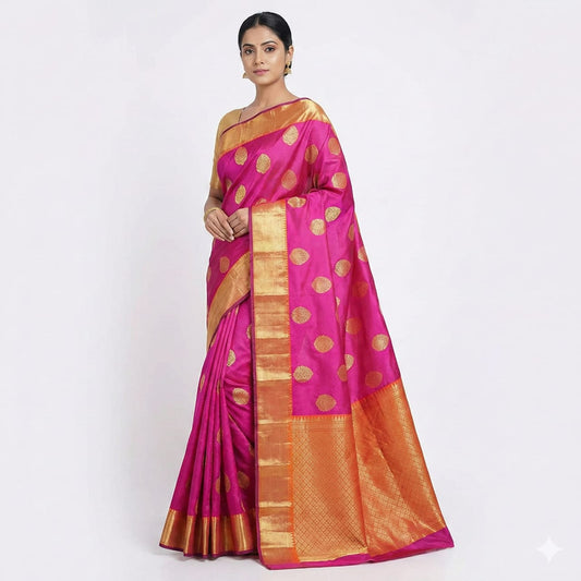 Soft Lichi Silk Blue Zari Border Saree