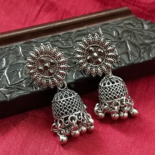 Darshana Jewels oxidised Plated Jhumki Earrings