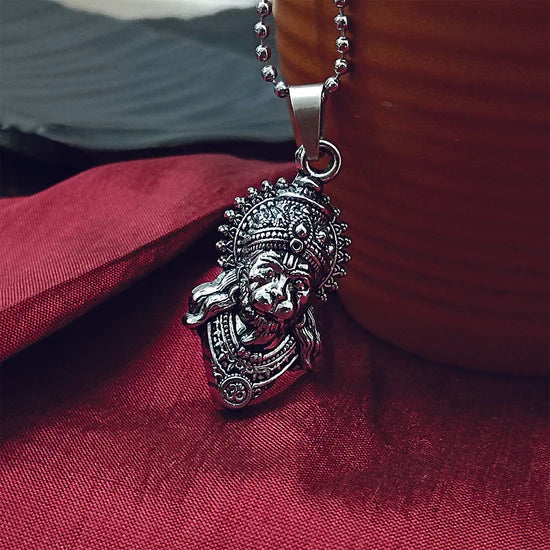 Urthn Hanuman Silver Plated Chain Pendant