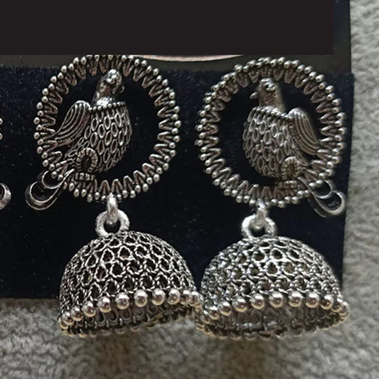 Darshana Jewels oxidised Plated Jhumki Earrings