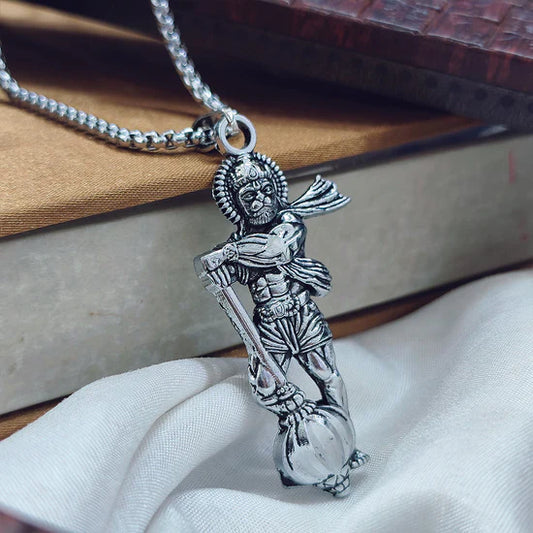 Urthn Hanuman Gada Locket Chain Pendant for Men