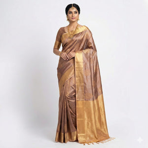 Golden Brown Silk Saree