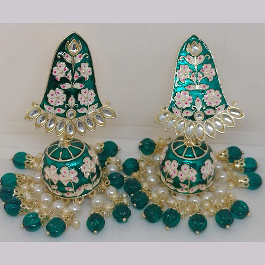 Khushboo Jewellery Elegant Kundan Earrings with Pearl Drops for Weddings, Parties & Festive Wear