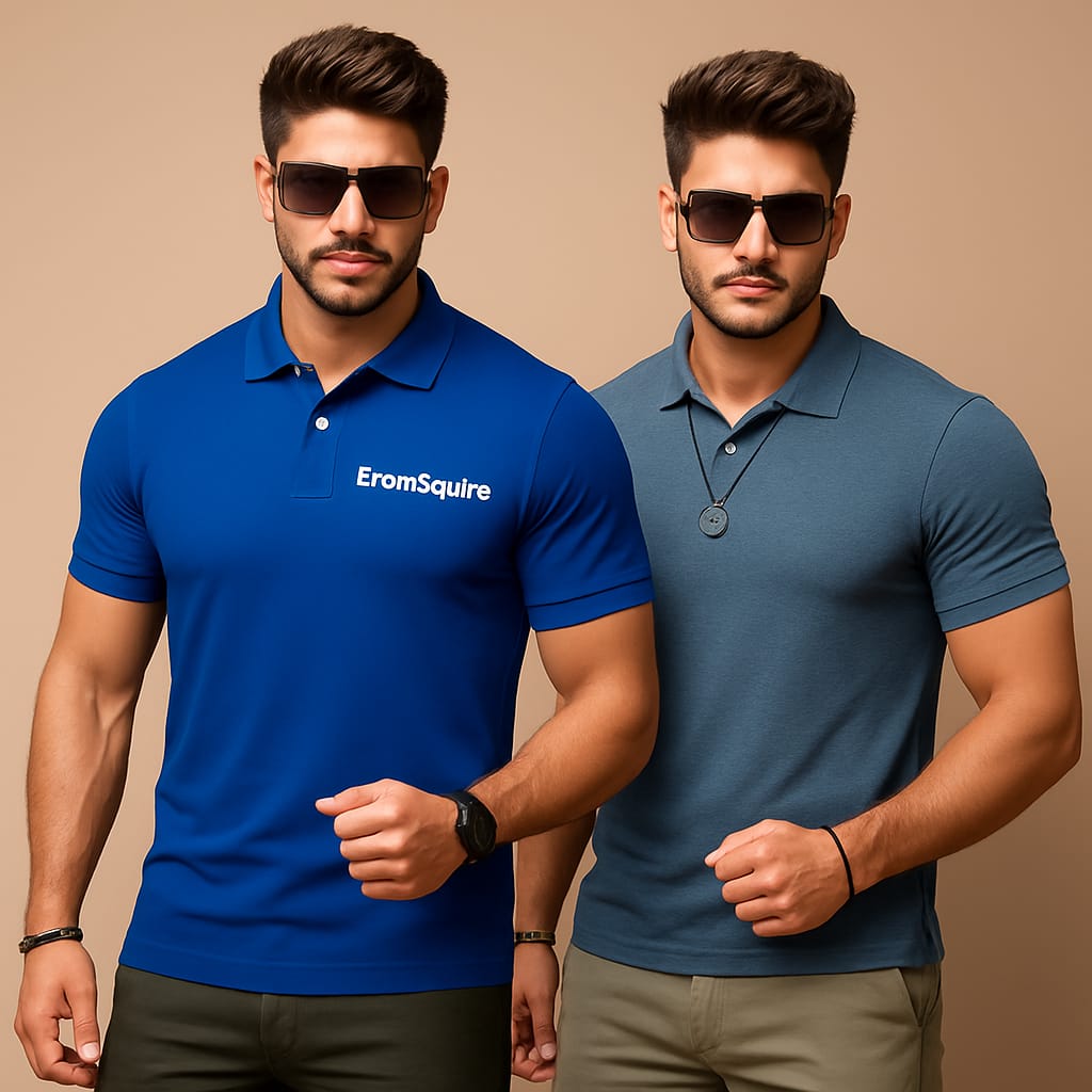 Mark Polo Premium Combo – Royal Blue Logo Edition & Steel Grey (Dual Pack)