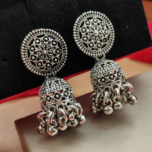 Darshana Jewels oxidised Plated Jhumki Earrings